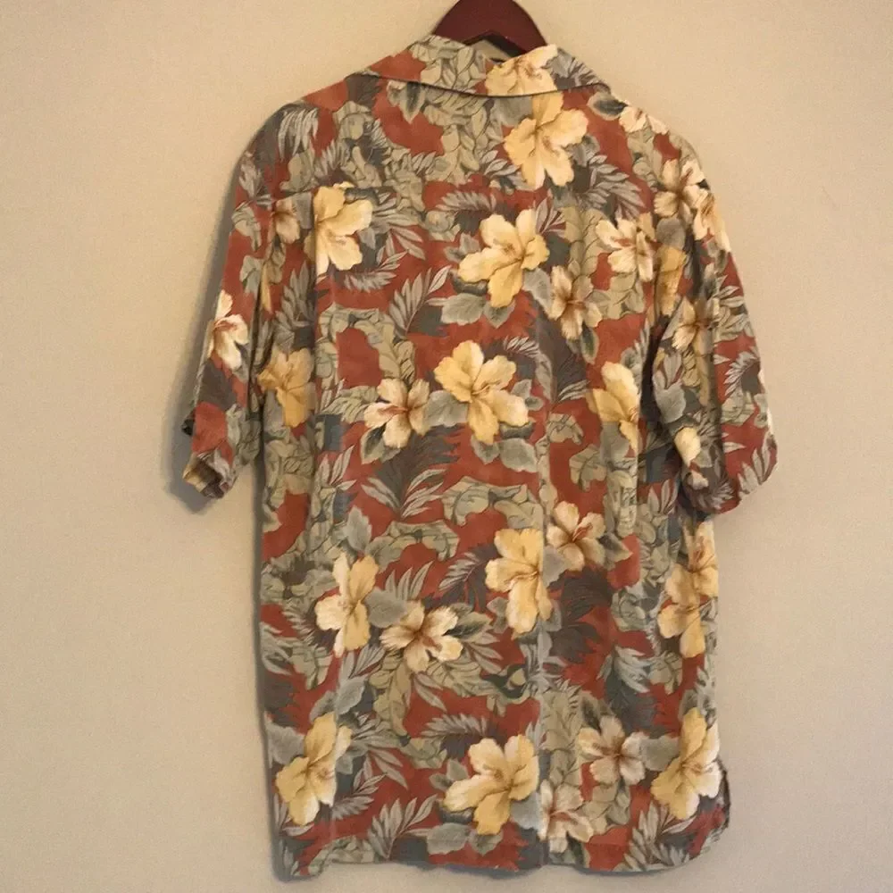 ENRO Tropical Print Silk Button Down - Size Medium - Picture 6 of 6